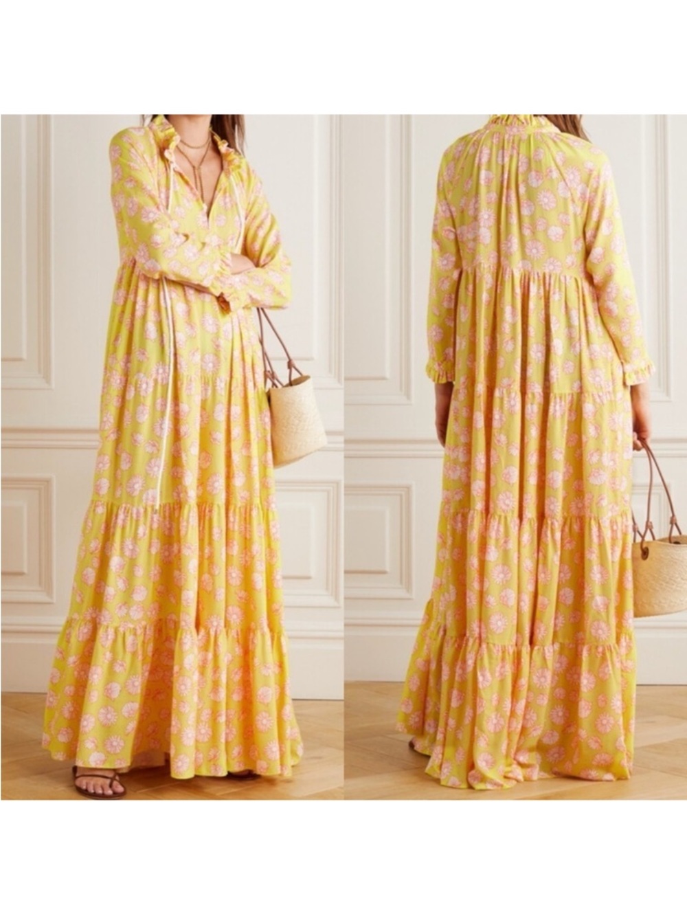 Eywasouls Malibu Cora Pink Floral Maxi Dress SZ XS/S EUC - Picture 6 of 6